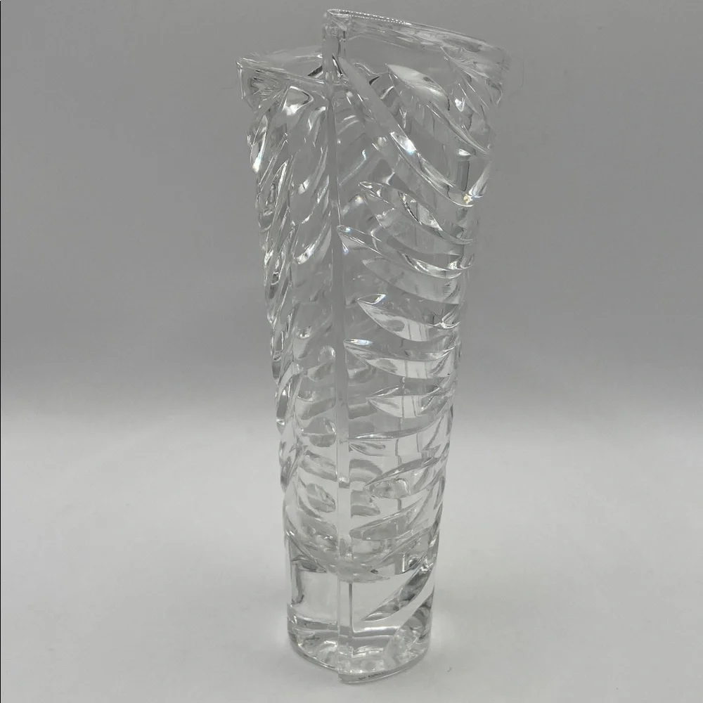 Vintage Cut Crystal Spiral Bud Rose Vase Made In Germany